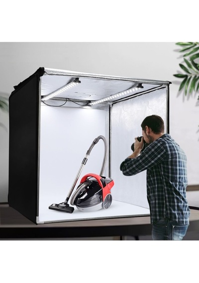 Kenly Profesyonel Stüdyo Led Işıklı Ürün Fotoğraf Çekim Çadırı 80 x 80 CM
