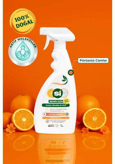 Si Senin İçin %100 Doğal Cam Temizleyici Portakal Yağlı 750 Ml.