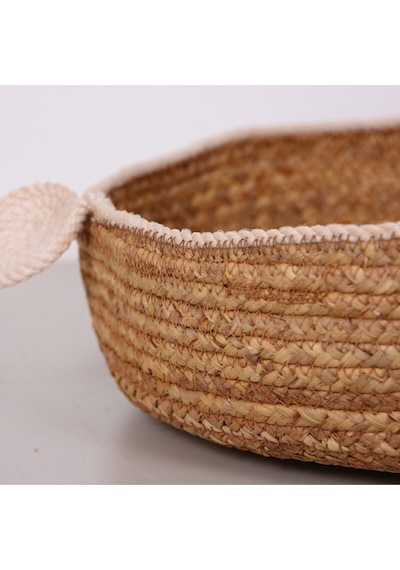 Azelya 50x13 Cm Su Sümbülü Sepet& Duvar Tabağı Bej