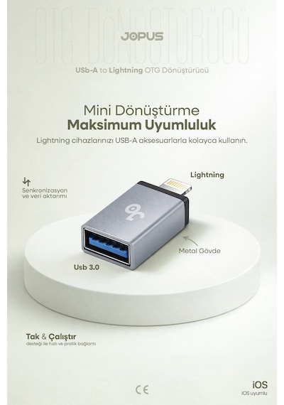 Jopus İphone Lightning To Usb 3.0 Otg Veri Aktarımı Otg Çevirici Dönüştürücü Adaptör Diğer