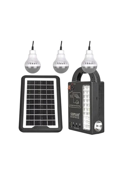 Hubrendy Sh Powermaster Gd-999 Lamba + Powerbank + Işıldak Solar Aydınlatma Seti