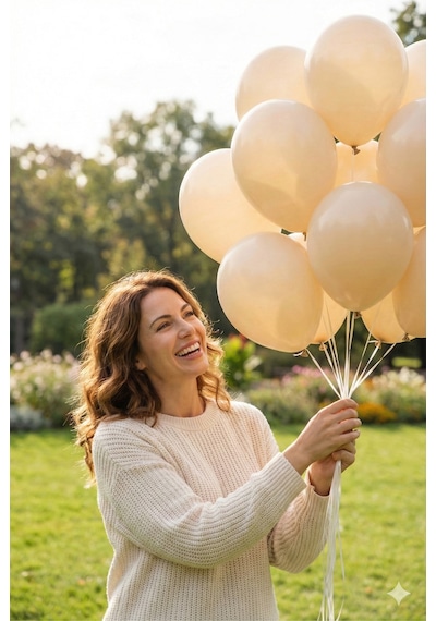 Pastel Balon 11 İnc 28 Cm Doğum Günü Parti Malzemeleri 10 Adet Krem