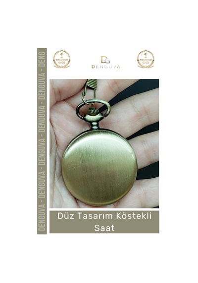 Eskitme Metal Retro Vintage Kişiye Özel Baskılı Klasik Stil Düz Tasarım Köstekli Saat