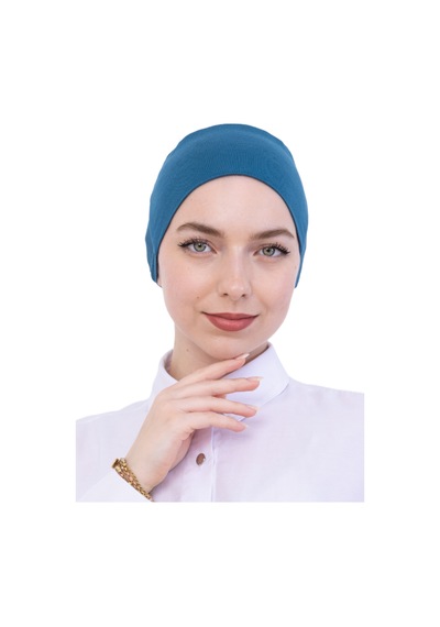 Modish Group Pratik Bone Pamuklu Tesettür İç Bone, Başörtüsü İçin Hazır Viskon Şapka, Namaz Günlük Kullanım İçin Turkuaz