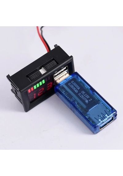 Usb Çıkışlı Dijital Voltmetre Ekranlı 5v 2a Apple Uyumlu iOS -android Çıkışlı