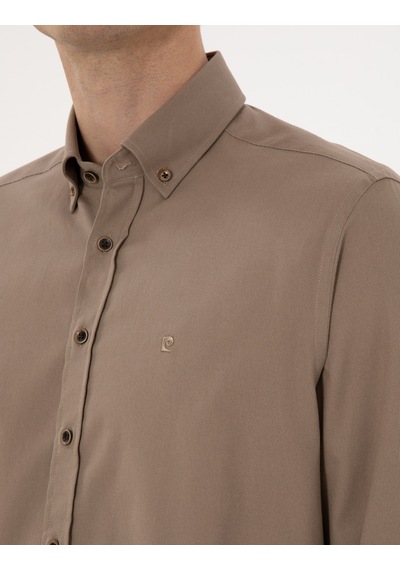 Pierre Cardin Erkek Vizon Gömlek Desenli 50316736-vr052 Vizon