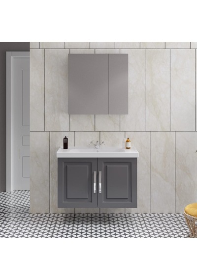 Denko Royal 90 Cm Mdf Albatros Gri Banyo Dolabı Takımı Gri Denko Royal 90 Cm Mdf Albatros Gri Banyo Dolabı Takımı Gri