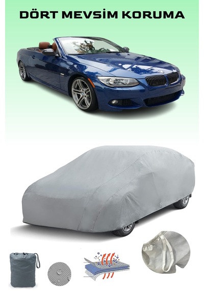 Gri Bmw 3 Serisi Cabriolet E93 2010 - 2013 Araba Brandası, Oto Örtüsü, Araba Çadırı Gri
