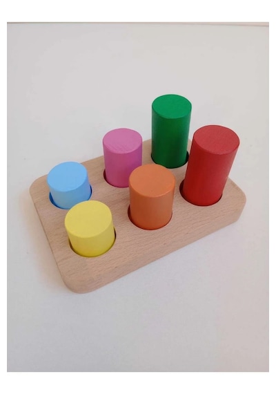 Montessori Eşleştirme Tablalı Silindirler 6 Lı