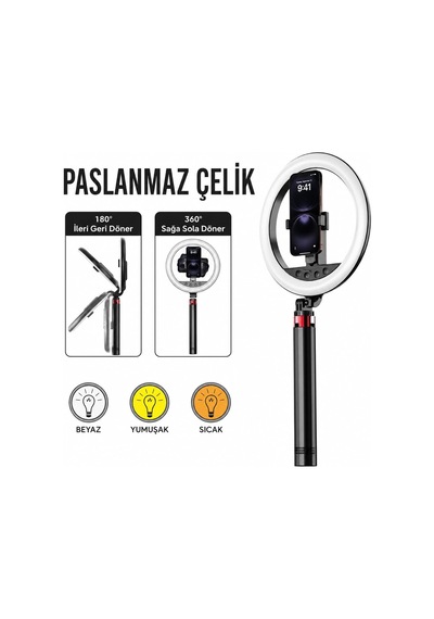 10 İnç Ring Light 2.1 M Tripod Bluetooth Kumandalı Type-c Np-l15