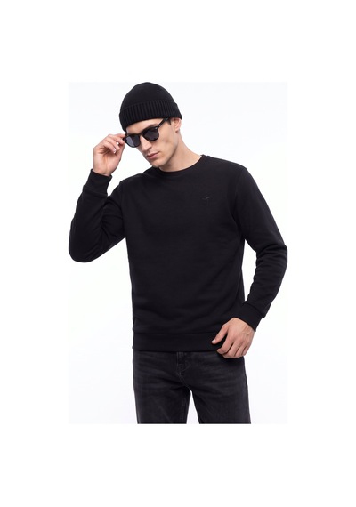 Mustang Siyah Erkek Basic Nakışlı Sweatshirt M6wm-swt1590