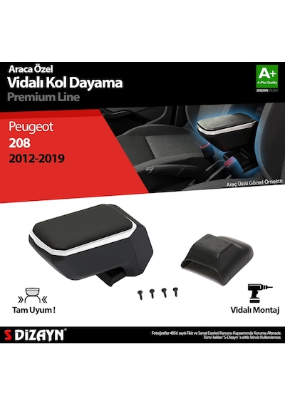 Peugeot 208 Abs Vidalı Kol Dayama Kolçak Gri 2012-2019 A+kalite