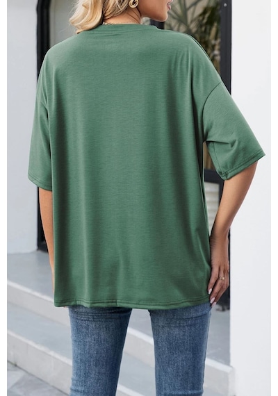 Flood Of Style Unisex Michigan Baskılı T-shirt Yeşil