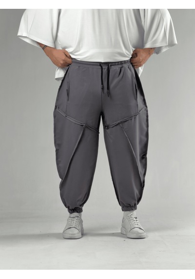 Cocopelli Dikiş Detaylı Füme Erkek Jogger Pantolon Coc3107