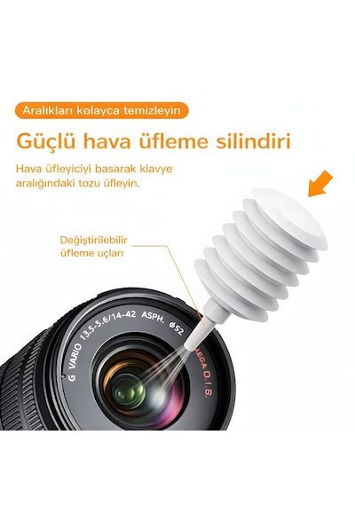 8 Li Çok Fonksiyonlu Kulaklık Ve Klavye Temizleme Kiti Taşınabilir Mini Temizlik Seti Tuş Çıkarıcı, Switch Sökücü, Hava Üfleyici Ve Detay Fırça Beyaz