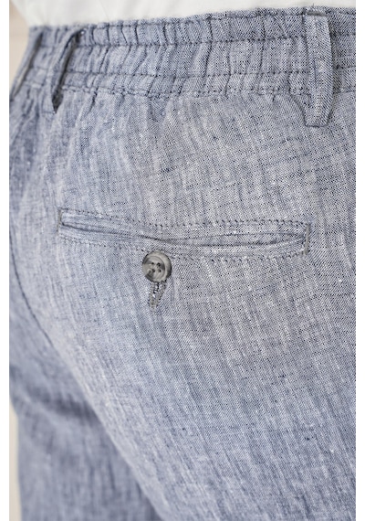 Efor Comfort Fit Beli Lastikli Pileli Keten Casual Lacivert Pantolon P 1145 Lacivert