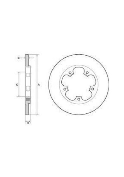 Delphi Bg4681c Fren Diski Arka Transit V363 14-tek Teker Arkadan Çekişli Düz 308mm 5 Bijon Bk312a315ab
