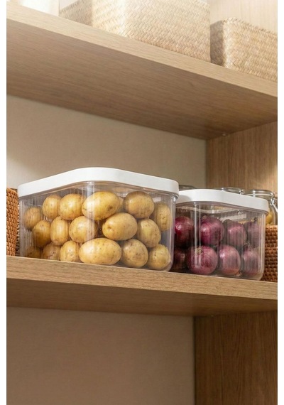 2'li 12 Lt Multibox Beyaz Kayar Kapaklı Saklama Kabı & Erzak Kabı & Patates Soğan Kovası Siyah