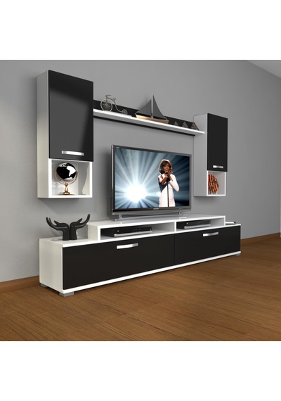 Decoraktiv Ekoflex 5da Slm Tv Ünitesi Tv Sehpası Beyaz - Siyah