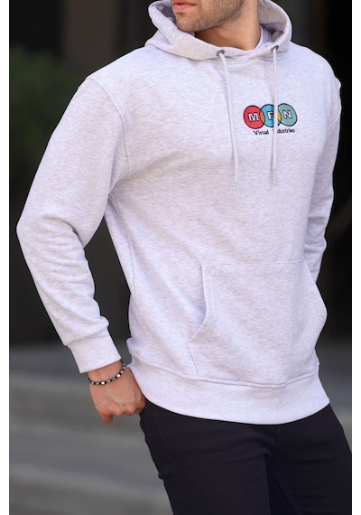 Madmext Karmelanj Kapüşonlu Nakışlı Erkek Sweatshirt 6145-karmelanj Karmelanj