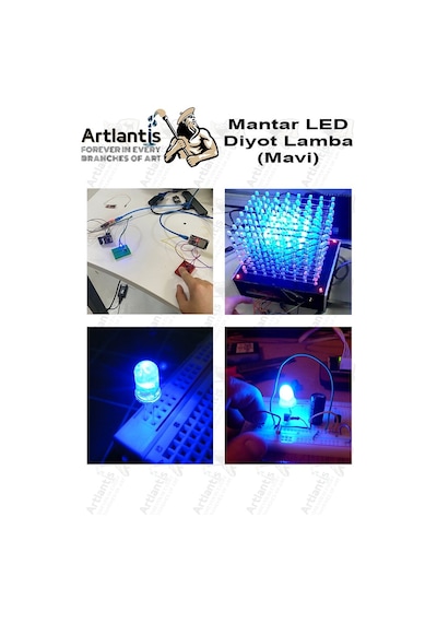 Mavi Mantar Led Diyot Lamba 30 Lu 1 Paket Mavi 4.8 Mm Mini Mantar Led Lamba Deney Bilim Proje Arduino Işığı