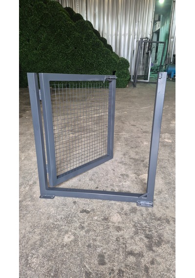 Tel Çit Kapı - Dar Delikli Tel Kapısı - 100 Cm Yükseklik X 100 Cm Eni - -antrastik - Gri