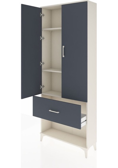Arges Dolap 3 Raflı Tek Çekmeceli 2 Kapaklı 88x30x221 Aytaşı-... Aytaşı