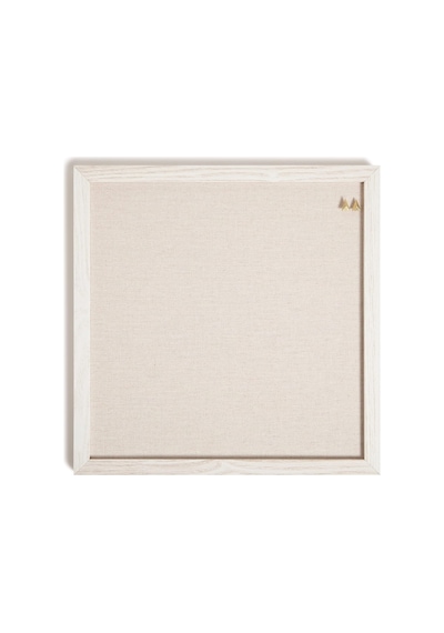 U Brands Rustik Keten Bülten Tahtası, 35,56 Cm X 35,5 Cm, Beyaz Ahşap Stil Çerçeve, Endüstriyel Sınıf Sabitleme Genel