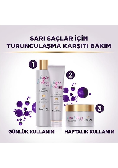 Pantene Hair Biology Turunculaşma Karşıtı Silver - Mor Şampuan 250 ML
