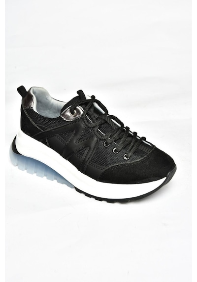 Fox Shoes S973113002 Siyah Süet Kadın Spor Ayakkabı Sneakers Siyah