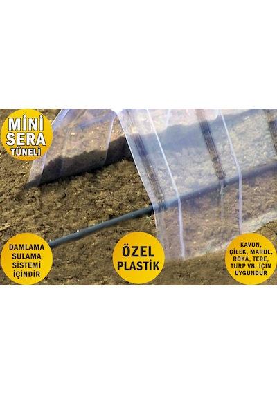 4 Adet Mini Sera Tüneli Özel Plastik Kavun Çilek Marul Bahçe Serası 170 Cm X 35 Cm