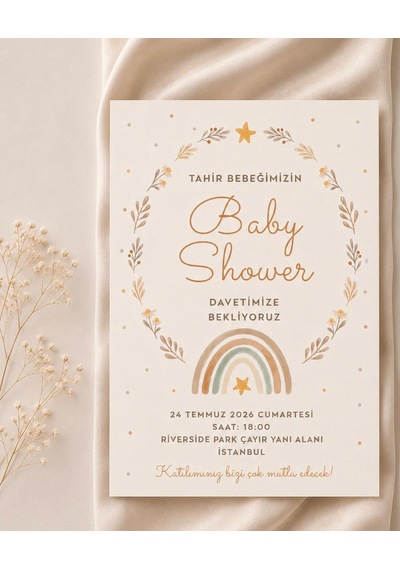 1000 Adet Ekonomik Baby Shower Davetiyesi Ve Zarf 020-027