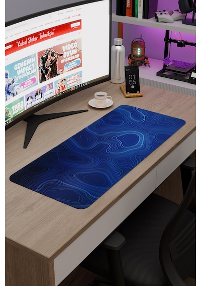 Topography Kaymaz Dikişli Kauçuk Oyuncu Mousepad V1 - 70x30 Xl Gaming Mouse Pad Fare Altlığı