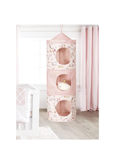 3 Gözlü Bebek Organizer Düzenleyici 22x90 Çok Amaçlı Pembe