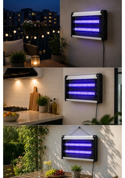 Elektrikli 10+10w Sivrisinek Yok Edici Led Sinek Öldürücü Gece Lambası Haşere Kovucu Haşere Tuzağı Işıklı Cihaz