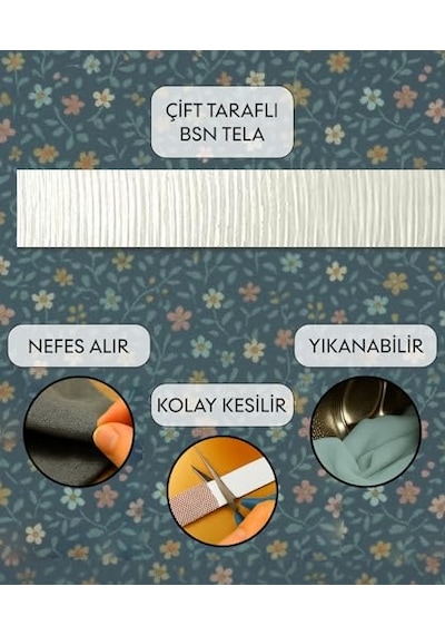 Bsn Tela 1x1 Metre 50 Micron - Çift Taraflı Yapışkan Tela - Arma Yapıştırma Telası - Laminasyon Telası - Dikiş