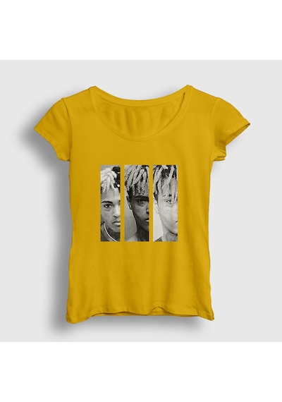 Presmono Kadın Three Xxxtentacion T-shirt Sarı