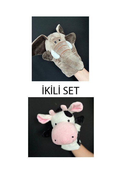 El Kuklası Fil Ve İnek Arkadaşlar El Kuklası İkili Set