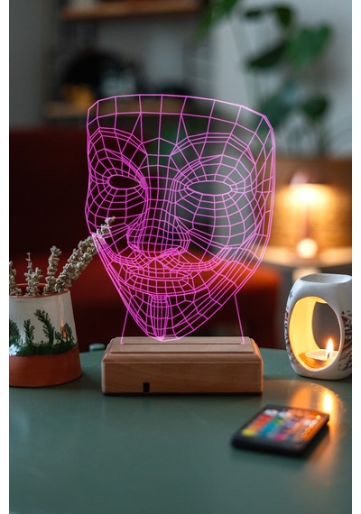 V For Vendetta Maske 16 Renk Kumandalı 3d Gece Lambası
