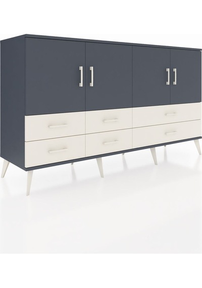 Hyperion Konsol 6 Raflı 6 Çekmeceli 4 Kapaklı 176x44x99 Antrasit- Antrasit-antrasit/aytaşı Hyperion Konsol 6 Raflı 6 Çekmeceli 4 Kapaklı 176x44x99 Antrasit- Antrasit-antrasit/aytaşı