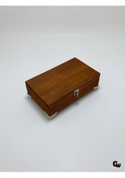 Doğal Ahşap Takı Kutusu Ahşap Saklama Kutusu Beyaz Çam Ceviz Boy:20cm En:12cm Yük:6cm