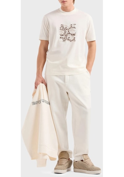 Emporio Armani Erkek T Shirt 3d1tg3 1jpzz 01a2 Ekru Ekru