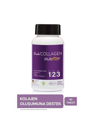 Suda Collagen Beauty Multiform Hidrolize Kolajen Peptitleri, Hyaluronik Asit, Vitamin C, Biotin, Probiyotik Mikroorganizma İçeren