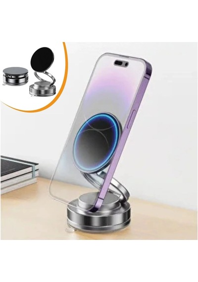Vakumlu Manyetik Telefon Tutucu Güçlü Vakum 360 Derece Döner Araç İçi Telefon Standı, Ultra Sabit Manyetik D Belirtilmemiş