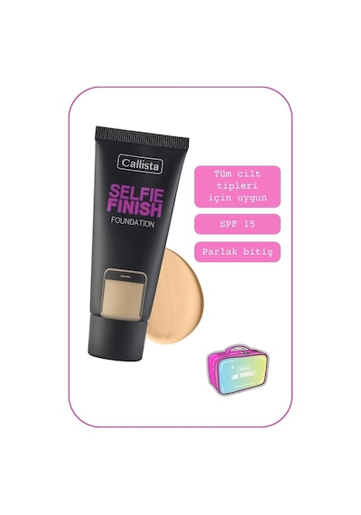 Callista Selfie Finish Spf 15 Parlak Bitişli Fondöten - 100 Natural Beige - Çok Açık