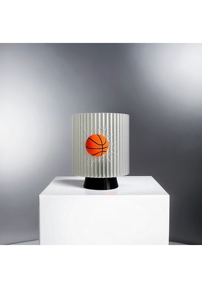 Gece Lambası -basketbol Dekoratif Lamba, Genç Oda, Özel Hediye Çok Rekli - Beyaz