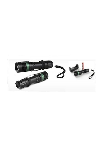 Power Style 500 Lumen 600 Metre Işık Uzantılı Zoomlu Şarjlı El Feneri 6109 Açık Kırmızı