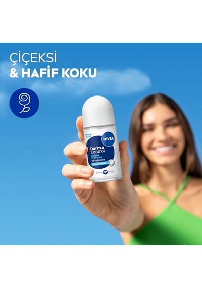 Nıvea Kadın Roll On Deodorant Derma Control Defend 50 Ml,tahrişe Karşı Koruma, 72 Saat Anti Perspirant Koruma,alkolsüz Formül,hyaluronik Asit, Provitamin B5