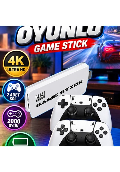 Yeni Nesil 3d 4k 2000 Oyunlu Game Stick Retro Oyun Konsolu Çift Kollu