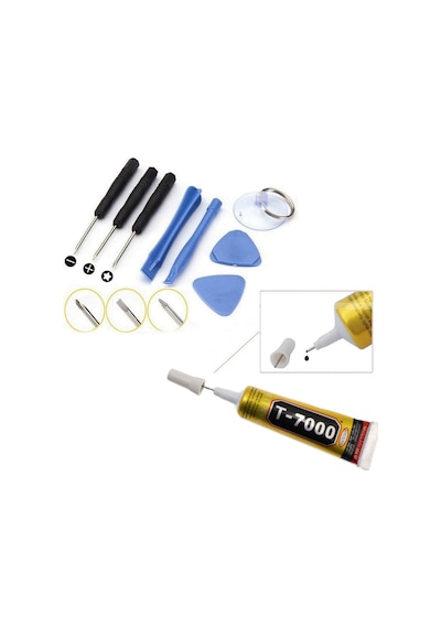 T7000 Ekran Dokunmatik Kapak Yapıştırıcı 15 ML Siyah+Tamir Seti